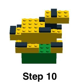 12 πράσινα 1x6 LEGO τουβλάκια, 4 κίτρινα 1x6 LEGO τουβλάκια, 6 κίτρινα 2x4 LEGO