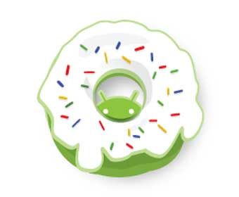 Εικόνα 1.3 - Το λογότυπο του Android 1.6 Donut Android 2.0-2.1 Eclair Η νέα έκδοση βασισµένη και αυτή στον Linux Kernel 2.6.29, παρουσιάστηκε στις 26 Οκτωβρίου του 2009, ενώ τον Ιανουάριο του επόµενου έτους επανεκδόθηκε σε Αndroid 2.