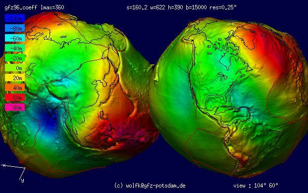 Γεωειδές από γεωδυναμικά μοντέλα παγκόσμια λύσ Εικόνα www.