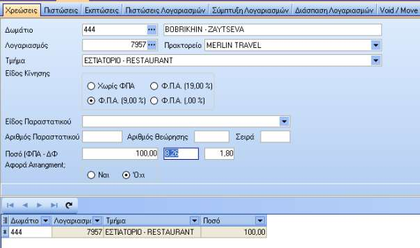 Αν ο πελάτης έχει όρους μέχρι Full Board τότε σε όλους τους όρους του θα γίνεται έκπτωση.