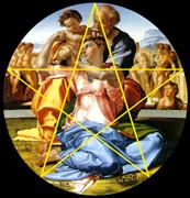 Raphael (1483-1530) οι οποίοι επανέφεραν στις συνθέσεις τους την χρυσή τομή. Ο ομφαλός διαιρεί το σώμα του Δαβίδ του Michelangelo σε λόγο χρυσής τομής.