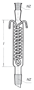 Chladič guličkový podľa Allihna s dvoma NZ kat. č. 8 Obj. číslo NZ l (mm) Guličiek 0 / 00 0 9/ 00 0 / 00 0 9/ 00 0 / 00 8 0 9/ 00 8 0 9/ 00 Chladič guličkový k extraktoru Soxhlet kat. č. 88 Obj.