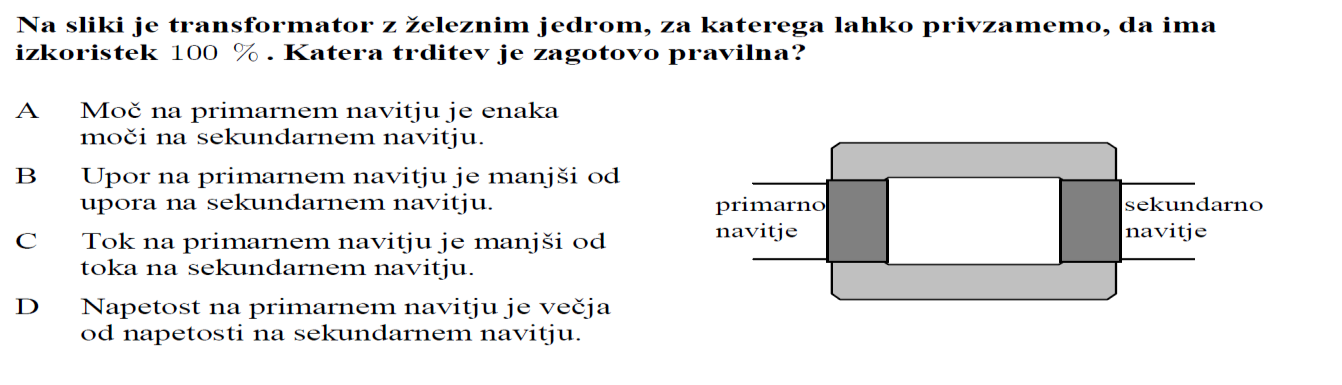 REZERVA: 17.1 Po tuljavi z dolžino 80 cm, premerom 10 cm in 100 ovoji teče tok 2,0 A. V njej je mala tuljava s 1000 ovoji in premerom 6,0 cm. Njena os je vzporedna z osjo večje tuljave.