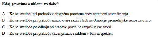 1 a) Kakšno smer imajo sončni žarki pod vodo, če stoji Sonce 45 visoko? Lomni količnik vode je 1,33.