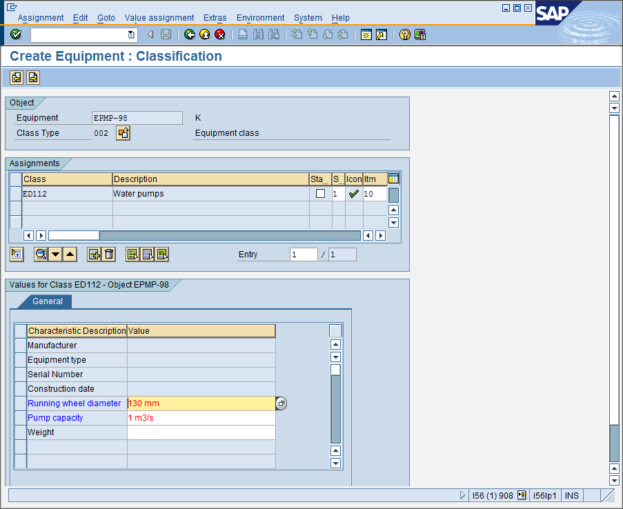 Στη συνέχεια, επιλέξτε από το menu: GoTo Class Overview ή πατήστε Shift + F8 ή το κουμπί. Εάν εμφανιστεί το παράθυρο Restrictions επιλέγουμε Equipment class [002].