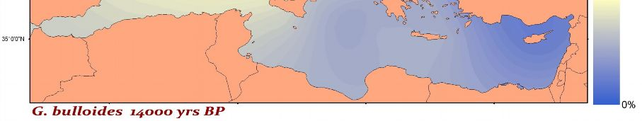 000 yrs BP (έναρξη Ολοκαίνου) παρατηρείται μια τάση αύξησης των ποσοστών από ανατολικά η οποία συνεχίζεται και στα 9.
