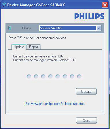 8 Ενημέρωση του υλικολογισμικού μέσω του Philips Device Manager Εγκατάσταση του Philips Device Manager Σημείωση Η εγκατάσταση σάς ζητεί να συμφωνήσετε με τους όρους άδειας.