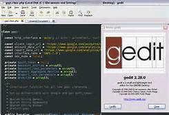 gedit 1999 + default στο GNOME desktop environment των LINUX Χρήση