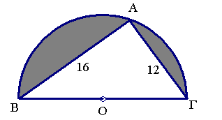 8) Σε κύκλο κέντρου Ο και ακτίνας ρ είναι εγγεγραμμένο ορθογώνιο τρίγωνο ΑΒΓ με κάθετες