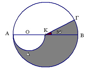 κύκλου ), αν ΓΚΒ 36, ΚΒ = 14 και Ο το κέντρο του ημικυκλίου ΑΔΚ 22 ( ) 7 34.