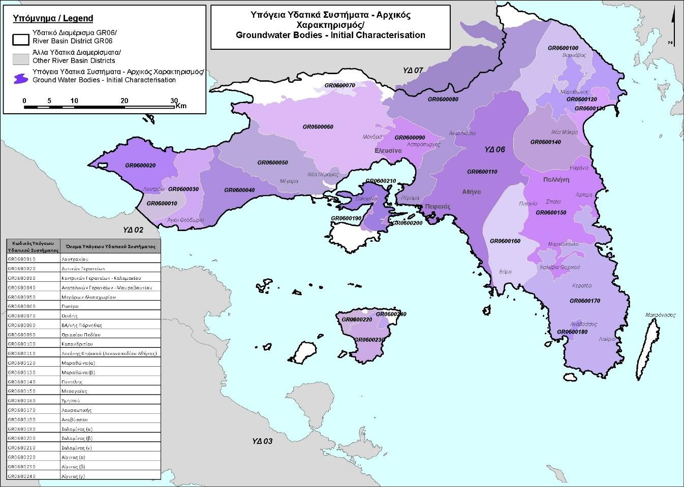 Πίνακας 7: Αριθμός υπογείων υδατικών συστημάτων που σχετίζονται με επιφανειακά συστήματα και οικοσυστήματα Συνολικός αριθμός ΥΥΣ Αριθμός ΥΥΣ που σχετίζονται ΜΟΝΟ με επιφανειακά