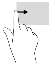 Περάστε το δάχτυλό σας από την αριστερή πλευρά του TouchPad για να πραγματοποιήσετε εναλλαγή μεταξύ των εφαρμογών.