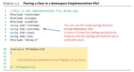 #include από αυτό Κάθε µονάδα µεταγλώττισης έχει unnamed namespace Γράφεται µε τον ίδιο τρόπο, αλλά χωρίς όνοµα Τότε, όλα τα