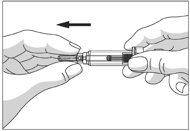 Cum îmi pregătesc injecţia cu Accofil? Înainte să injectaţi Accofil, trebuie să faceţi următoarele: 1. Ţineţi seringa şi scoateţi uşor capacul de pe ac fără să-l răsuciţi.