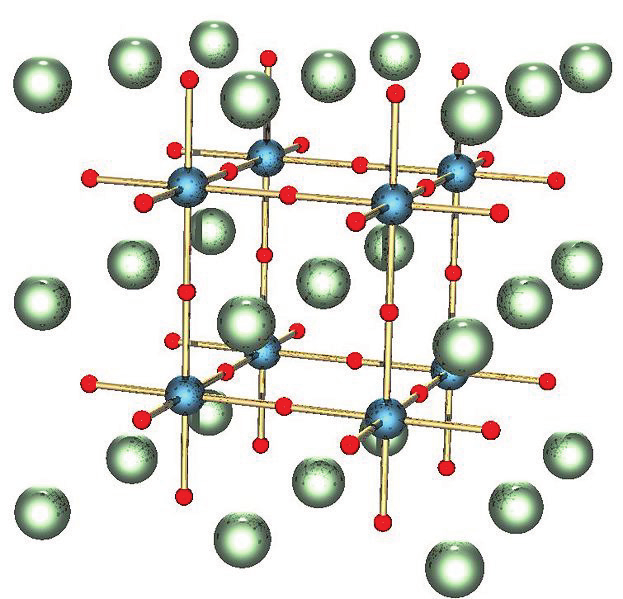 Θεωρητικό μέρος Ένα είδος κρυσταλλικής δομής των μικτών οξειδίων είναι η δομή περοβσκίτη ABO 3. Στην ιδανική της μορφή η δομή των περοβσκιτών είναι κυβική, όπως φαίνεται στο Σχήμα 6.