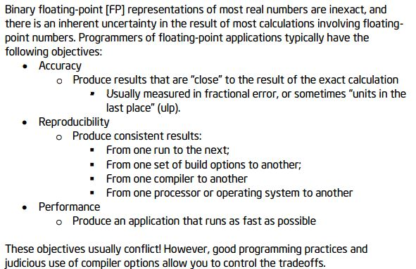 Τι λένε οι κατασκευαστές Των Corden & Kreitzer, Intel Consistency of Floating-Point Results using the Intel Compiler or Why doesn t my