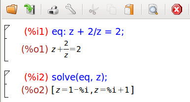 Μιγαδικές λύσεις z + 2 z = 2 1 eq:
