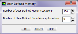 8. Από το menu του Fluent ακολουθείται η διαδρομή: Define User Defined Memory.