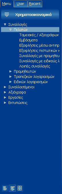 δενδροειδή απεικόνιση των επιλογών όλων των οντοτήτων.