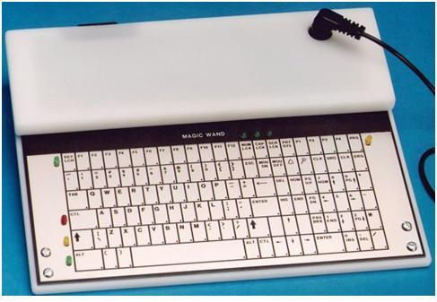 Mini Πληκτρολόγια Το "Magic Wand Keyboard : Αποτελείται από ένα πληκτρολόγιο μινιατούρα με ενσωματωμένο ποντίκι. Επιτρέπει τα άτομα με δυσκολίες να έχουν πρόσβαση στον υπολογιστή.