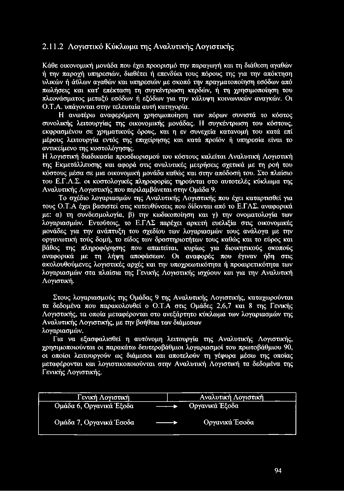την κάλυψη κοινωνικών αναγκών. Οι Ο.Τ.Α. υπάγονται στην τελευταία αυτή κατηγορία. Η ανωτέρω αναφερόμενη χρησιμοποίηση των πόρων συνιστά το κόστος συνολικής λειτουργίας της οικονομικής μονάδας.