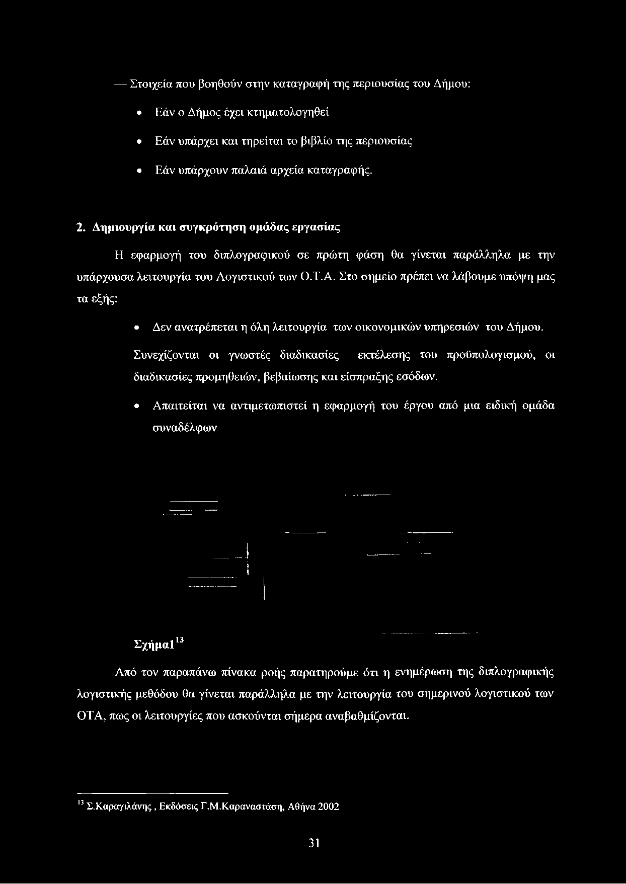 Δημιουργία και συγκρότηση ομάδας εργασίας Η εφαρμογή του διπλογραφικού σε πρώτη φάση θα γίνεται παράλληλα με την υπάρχουσα λειτουργία του Λογιστικού των Ο.Τ.Α.