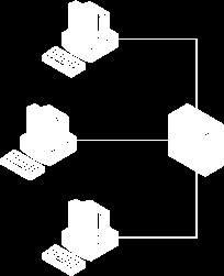 υπηρεσίας (hosts) Οι υπολογιστές υπηρεσίας δεν επικοινωνούν άμεσα μεταξύ τους Ο μεταγωγέας λαμβάνει την πληροφορία από τον αποστολέα και τη