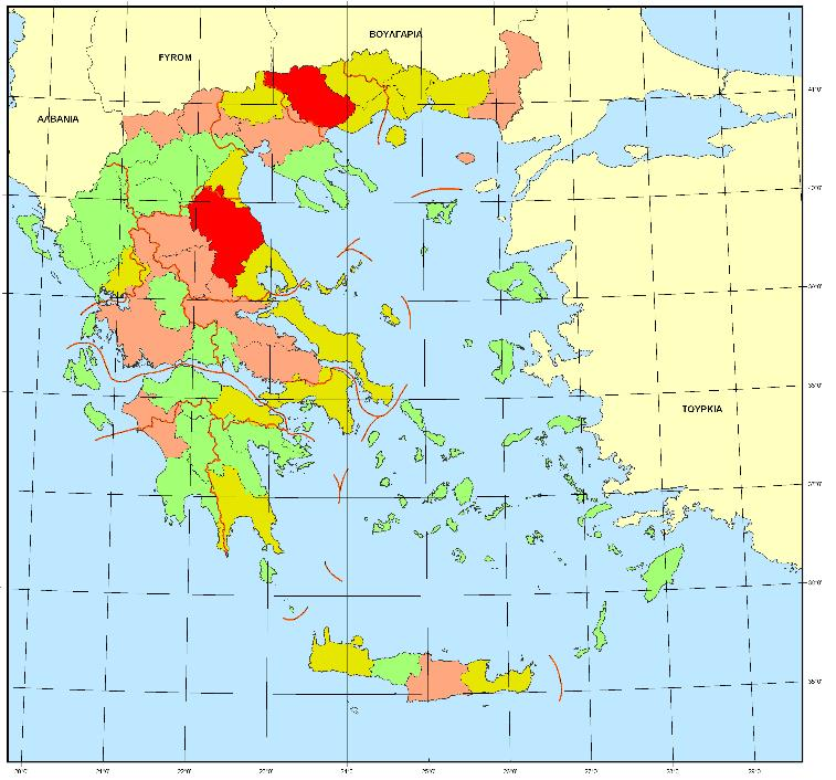 Χωρική κατανομή αρδευτικής κατανάλωσης στην Ελλάδα (κρίσιμος μήνας: Ιούλιος) Α.