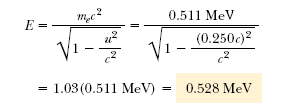 5) Ένα ηλεκτρόνιο κινείται µε ταχύτητα u = 0.25c. Βρείτε την ολική ενέργεια του και την κινητική ενέργεια του σε ev.