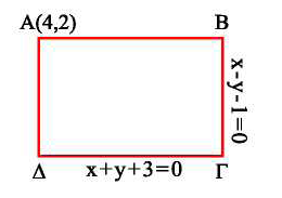 εμβαδόν τριγώνου (ΑΒΓ) = 1... η απόσταση του σημείου Μ 0 (x 0,ψ 0 ) από την ευθεία (ε) Α x + Β ψ + Γ = 0 είναι:... d(m 0,ε).