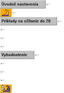 Na konci programu bude jeho vyhodnotenie. Čo musí obsahovať časť Príklady na sčítanie do 20: 1.