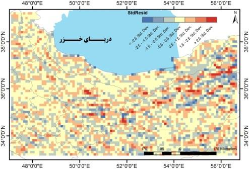431 ارتباط پورش گياهي با دما و آلبدوي سطحي در دورة گرم سال با استفاده از دادههاي موديس در رمال ايران الف( دماي سطحي ب(
