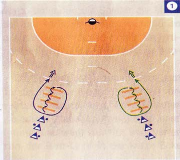 Ζέσταμα τερματοφύλακα 4 Εκτέλεση κινητικών δεξιοτήτων με σφουγγαρένιες ράβδους (2) Όλοι οι παίκτες, με μια μπάλα ο καθένας, στέκονται πίσω από μια διαδρομή με σφουγγαρένιες ράβδους στις θέσεις του ΑΙ