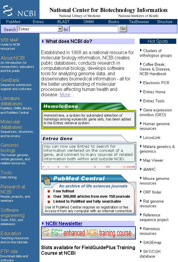 PubMed at NCBI to find