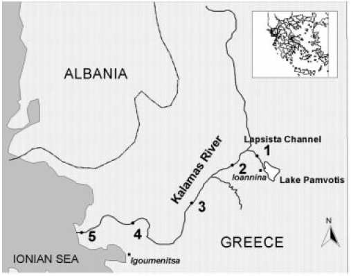 µήκος του ποταµού κυµάνθηκε σηµαντικά ενώ σε µετρήσεις που έγιναν στην τάφρο της λαψίστας (θέση 1) βρέθηκε 2 mg/lt.