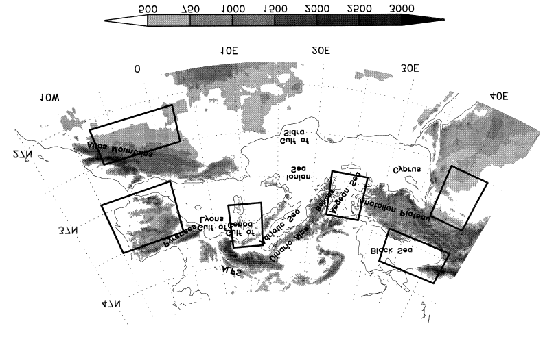 οποίος κινείται ανατολικά και μπλοκάρεται από τα υψηλά βουνά των Άλπεων με αποτέλεσμα να δημιουργείται διαταραχή στην υπήνεμη πλευρά τους (Egger 1988, Pichler et al. 1990, Aebischer and Schar 1998).