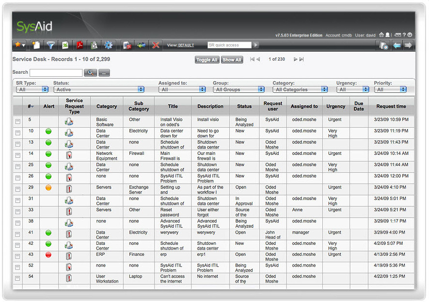 SysAid Help Desk (www.ilient.com) To SysAid είναι ένα ολοκληρωµένο web based σύστηµα διαχείρισης ζητηµάτων.