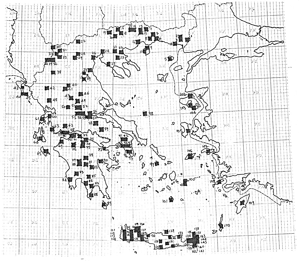 Περιοχές που έχουν καταγραφεί νυχτερίδες 28