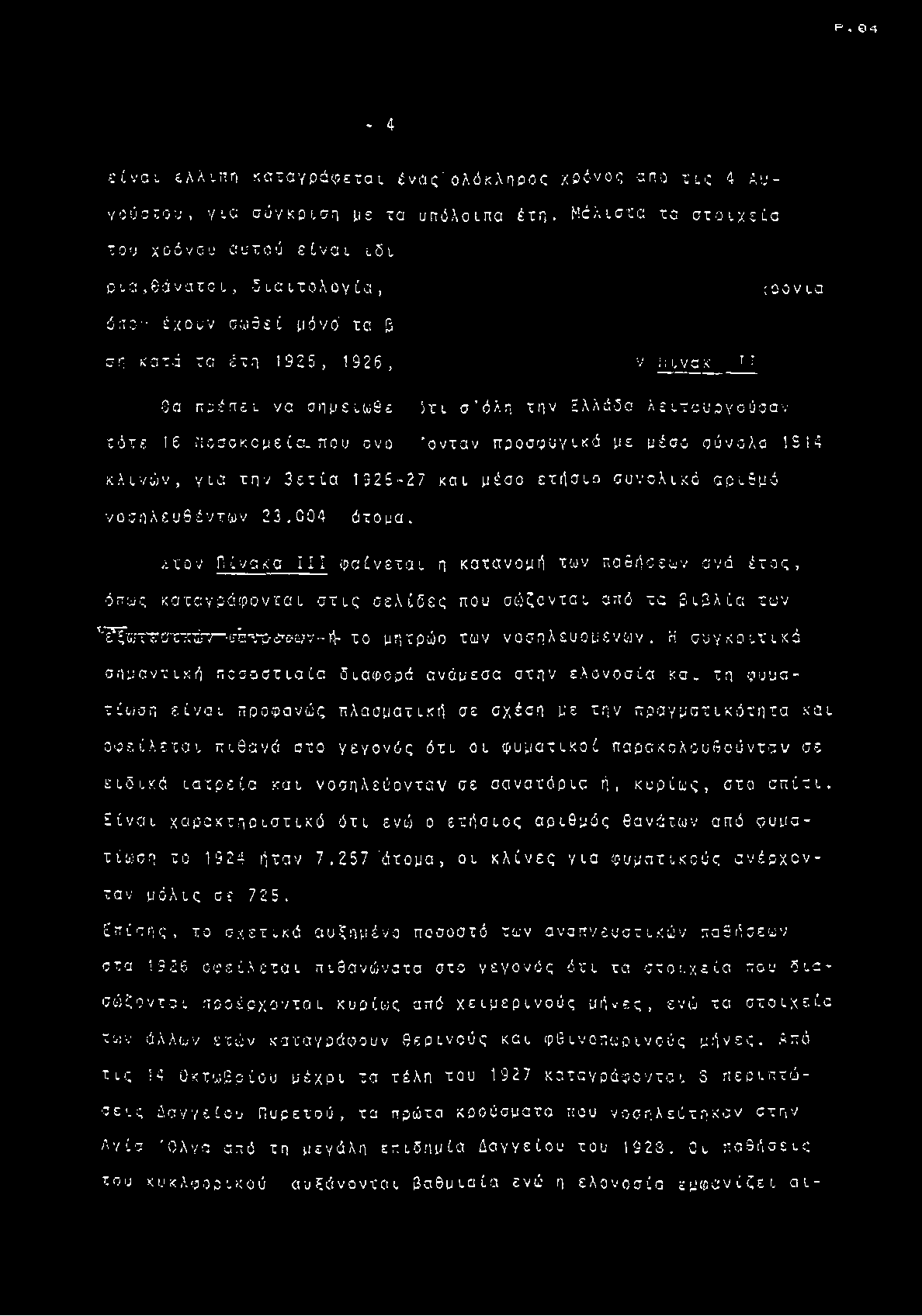 I J 1» *J έχουν σωθε ί μόνο' τα β : ο ο ν ι α σ η κατά τα έτη 1925, 1926, ν ινσ:< - ν : τ Gα π ρ πει να σημειωθε i n σ όλη την Ελλάδα λε ιτσυ ογούσαν τ ό τ ε 16 Γιοσοκομεί α.