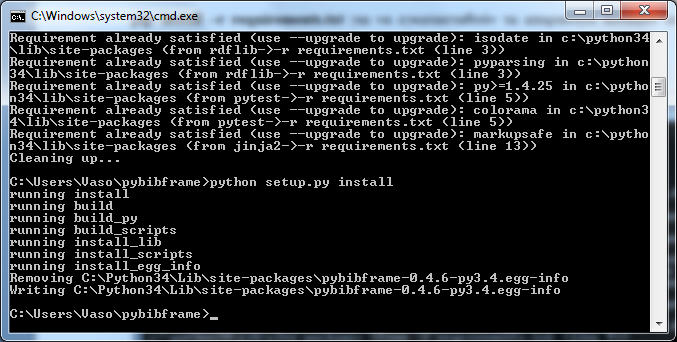 requirements.txt για να εγκατασταθούν τα απαραίτητα modules που ορίζονται στο αρχείο requirements.txt. Έπειτα, πρέπει να εκτελέσουμε την εντολή εγκατάστασης του αρχείου setup.