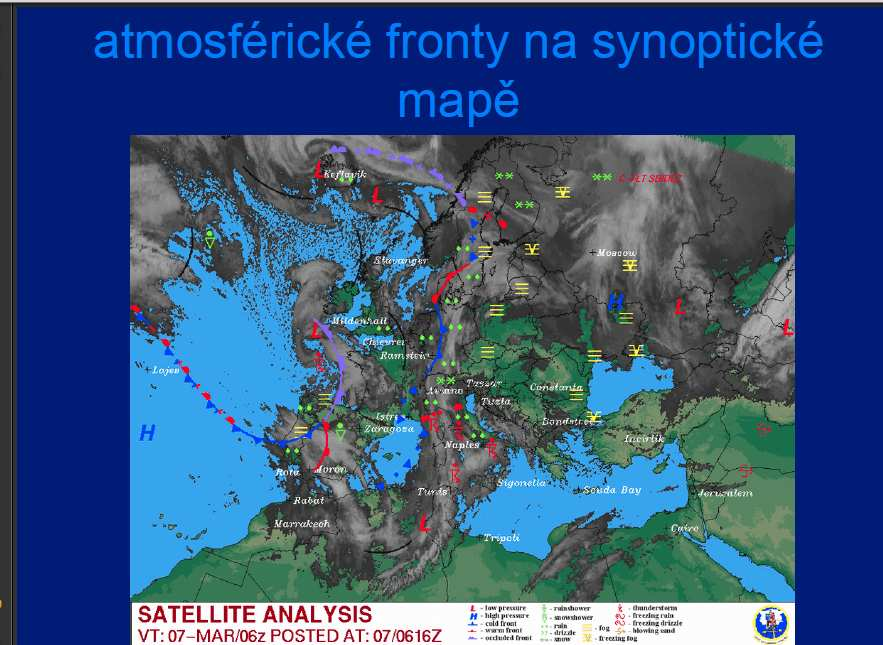 Tlakové útvary na synoptických mapách Základné tlakové útvary na synoptickej