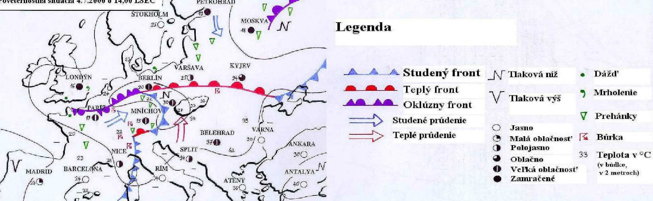 tlaku vzduchu Tlaková výš (H) anticyklóna AC oblasť relatívne vyššieho tlaku