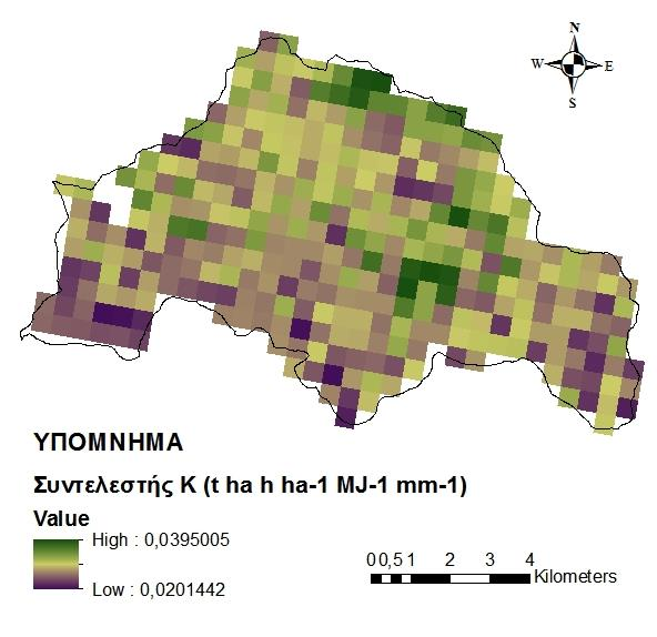 μέση τιμή του βάσει των δεδομένων του Κοινού Ερευνητικού Κέντρου (1317 MJ mm ha 1 h 1 yr -1 ).