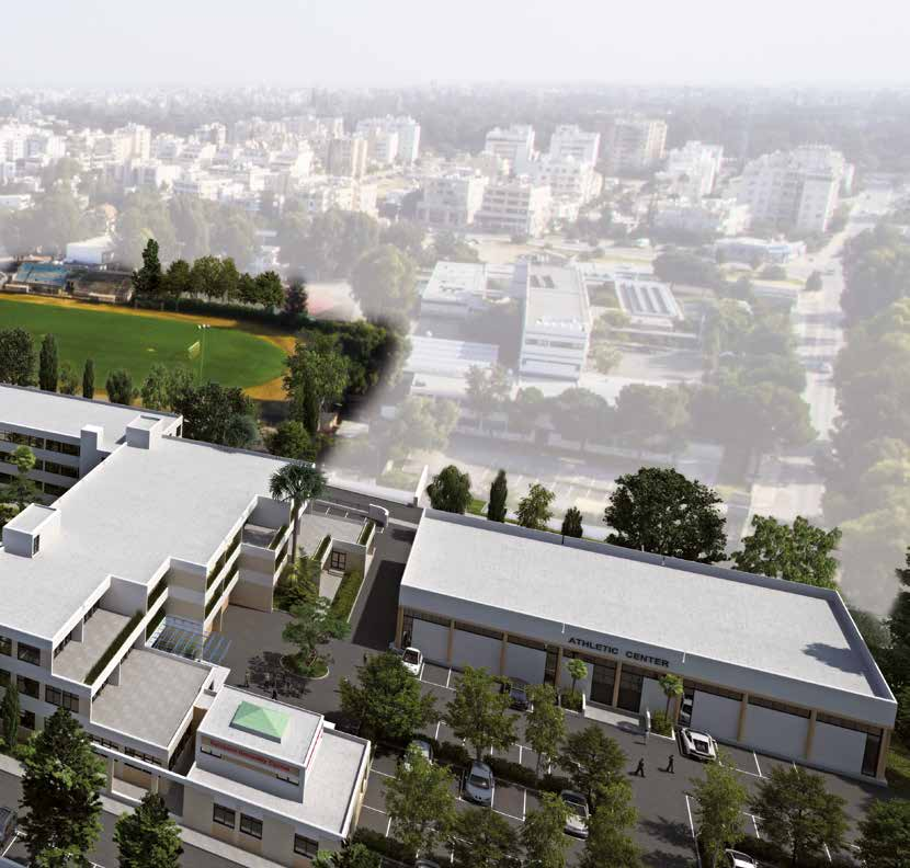 Νότια Πτέρυγα Αθλητικό Κέντρο Cyprus College Σχολή Επαγγελματικών Σπουδών Δυτική Πτέρυγα Γραφείο Εγγραφών Γυμναστήριο Καφετέρια Εστιατόριο Κέντρο Πρώτων Βοηθειών Σχολή Θετικών Επιστημών Σχολή Τεχνών