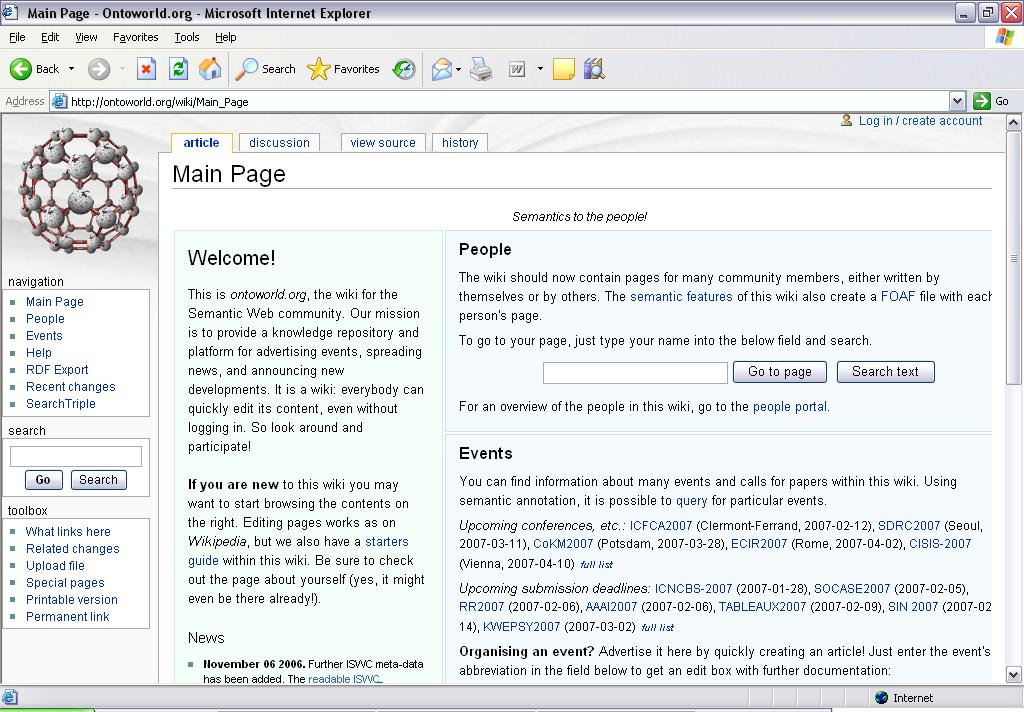 Εικόνα 11 : Το user interface του Semantic MediaWiki 4.2.
