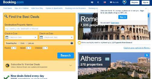 2.9 Ιστοσελίδες IDS Booking.com Θεωρείται από μια από τις καλύτερες και δημοφιλέστερες ιστοσελίδες online κρατήσεων.