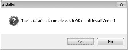 4 Βγείτε από το πρόγραμμα εγκατάστασης. Πατήστε Yes (Ναι) (Windows) ή OK (Mac OS) όταν ολοκληρωθεί η εγκατάσταση.