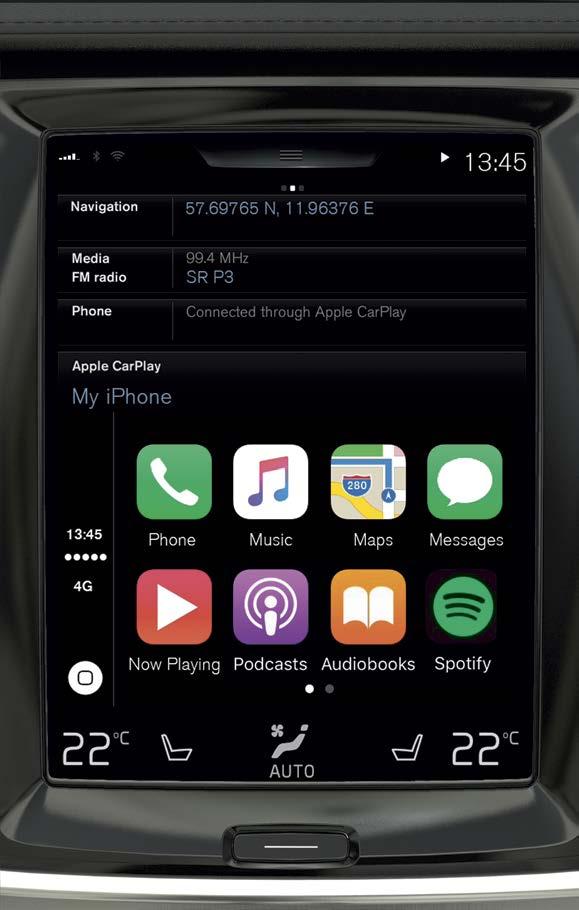 APPLE CARPLAY* Η λειτουργία Apple CarPlay σας επιτρέπει να χρησιμοποιείτε συγκεκριμένες εφαρμογές στο iphone μέσω του αυτοκινήτου π.χ. για να ακούτε μουσική ή podcast.