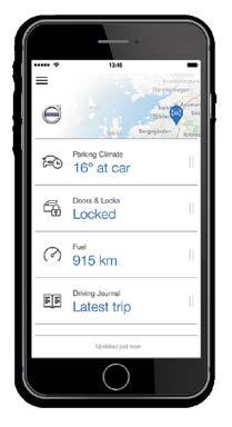 Η εφαρμογή μπορεί επίσης να χρησιμοποιηθεί για παράδειγμα για να κλειδώσετε/ξεκλειδώσετε το αυτοκίνητο, να δείτε πού είναι σταθμευμένο το αυτοκίνητο, να καταχωρείτε ταξίδια σε ημερολόγιο οδήγησης, να