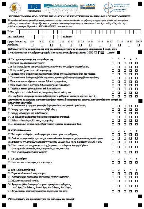 ΠΑΡΑΡΤΗΜΑ Α Ερωτηματολόγια αξιολόγησης